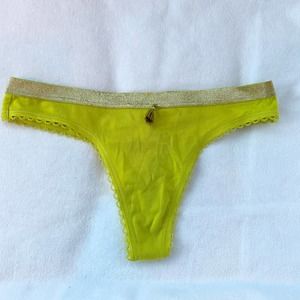 Victoria's Secret Woman's Green Tassel Front Thong Panties Sz XS
